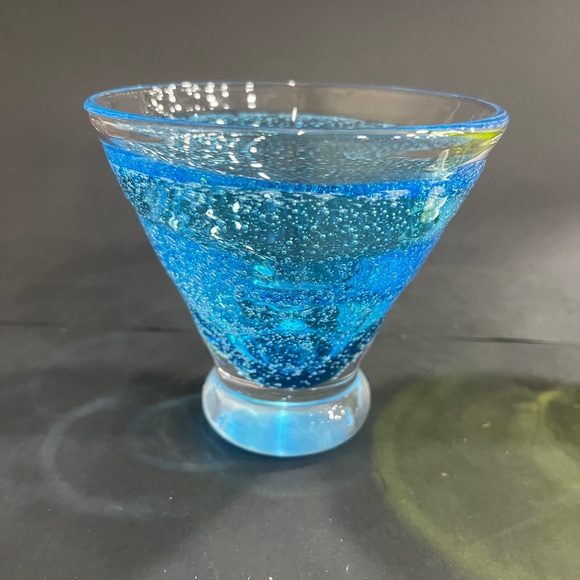 4 Hand Blown Bubble Glass Stemless Martini Anthropologie Glasses - Picture 7 of 10
